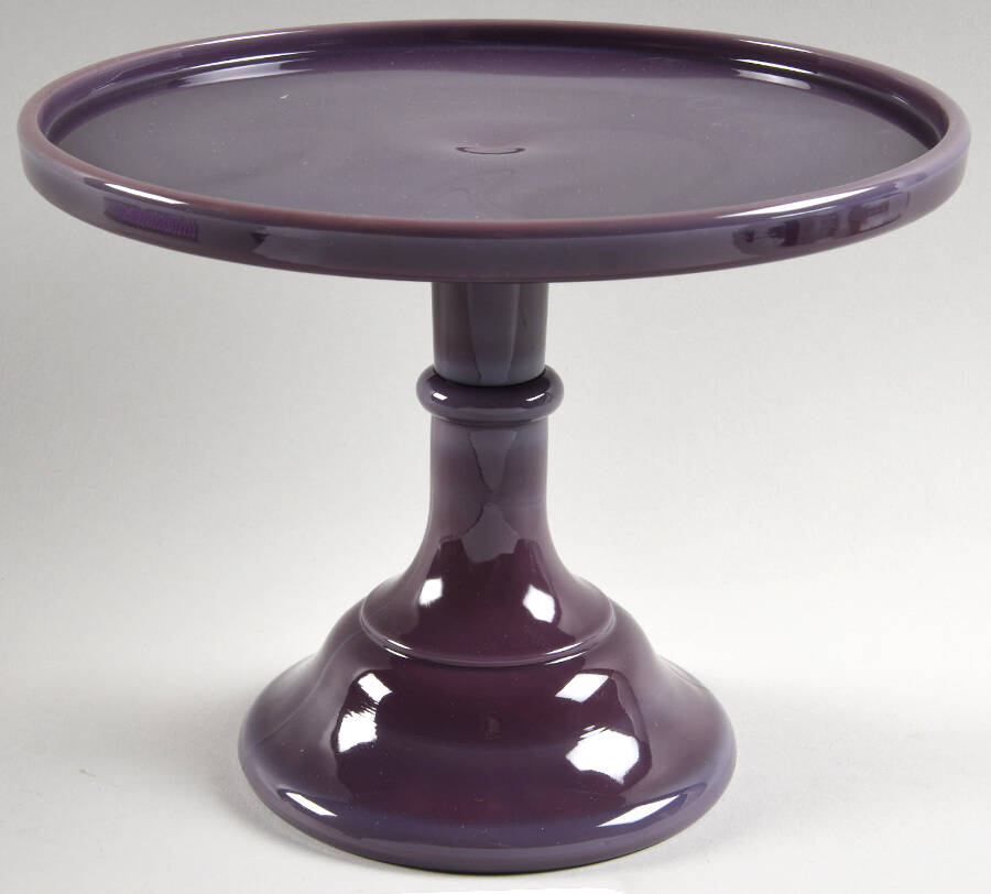 Eggplant 9" Diameter Pedestal Cake Stand by Mosser (Ohio)-1