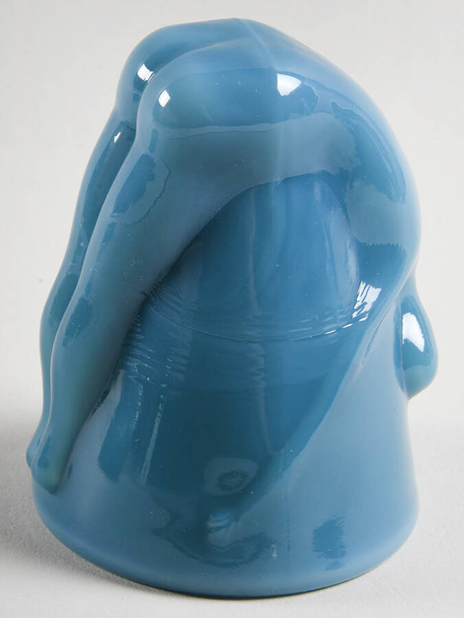 Georgia Blue Bottoms Up Shot Glass by Mosser (Ohio)-1