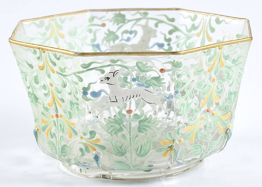 Canine and Foliate-Green Finger Bowl by Moser-1