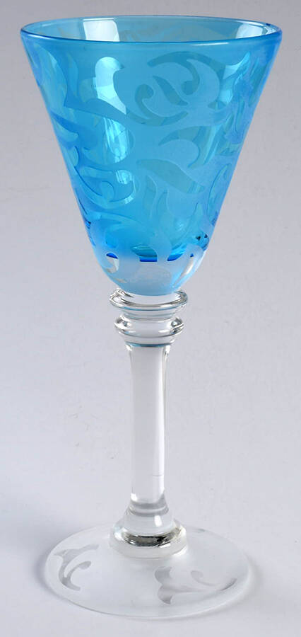 Elise-Sky Blue Water Goblet by Michael Weems-1