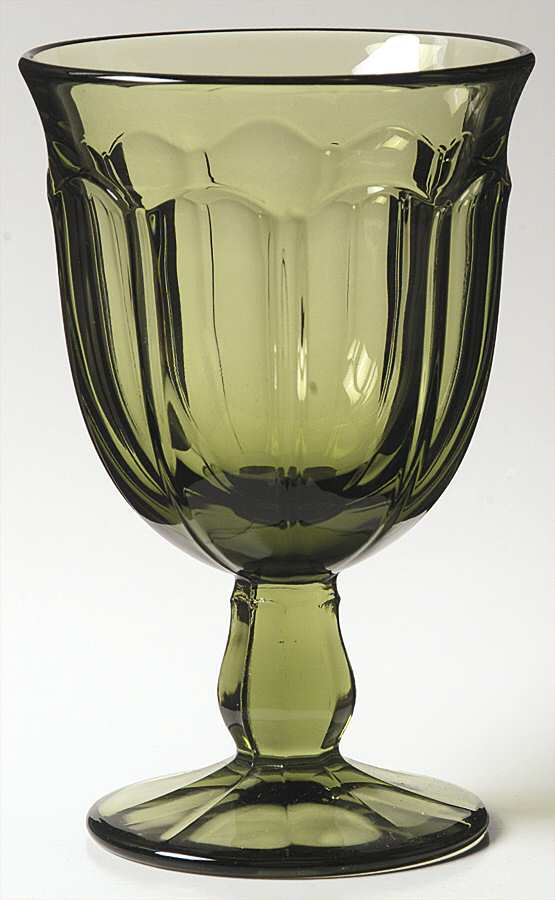 Provincial-Moss Green Water Goblet by Noritake-1
