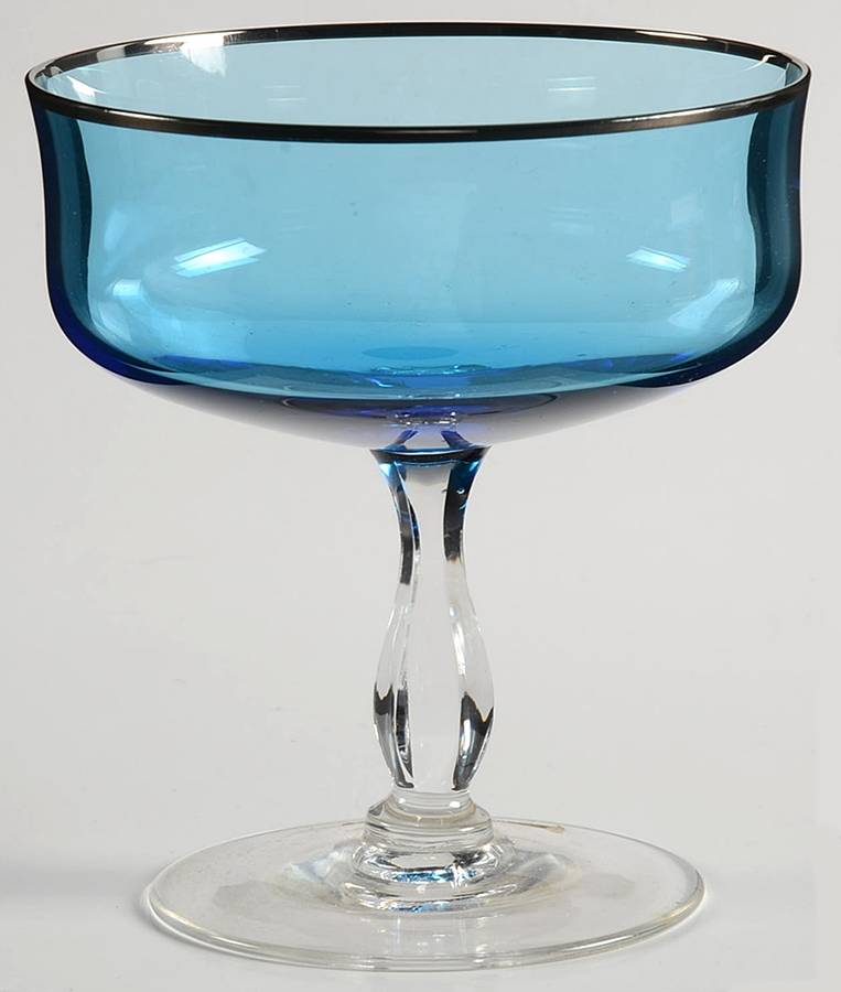 Rainbow-Blue (Platinum Trim) Champagne/Tall Sherbet by Noritake-1