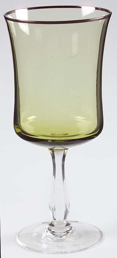 Rainbow Dark Green (Platinum Trim) Water Goblet by Noritake-1