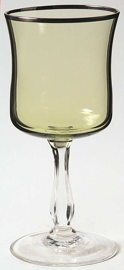 Rainbow Dark Green (Platinum Trim) Wine Glass by Noritake-1