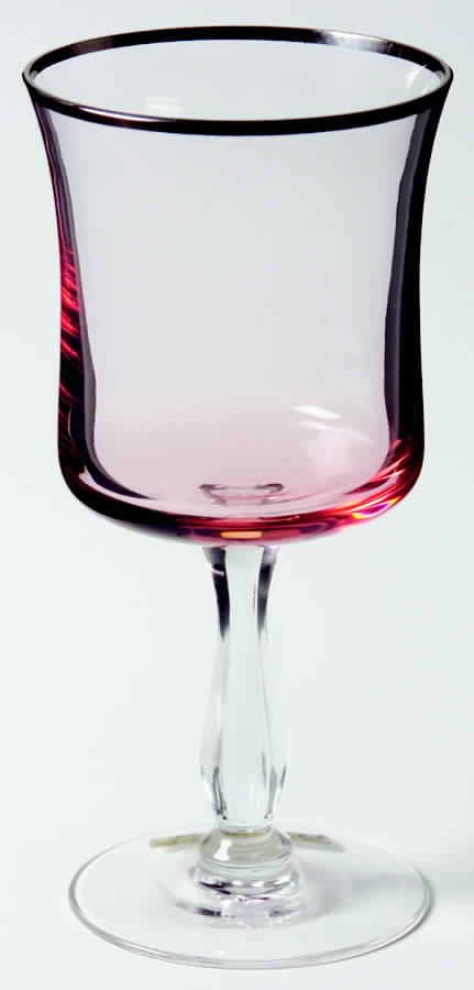 Rainbow-Pink (Platinum Trim) Wine Glass by Noritake-1