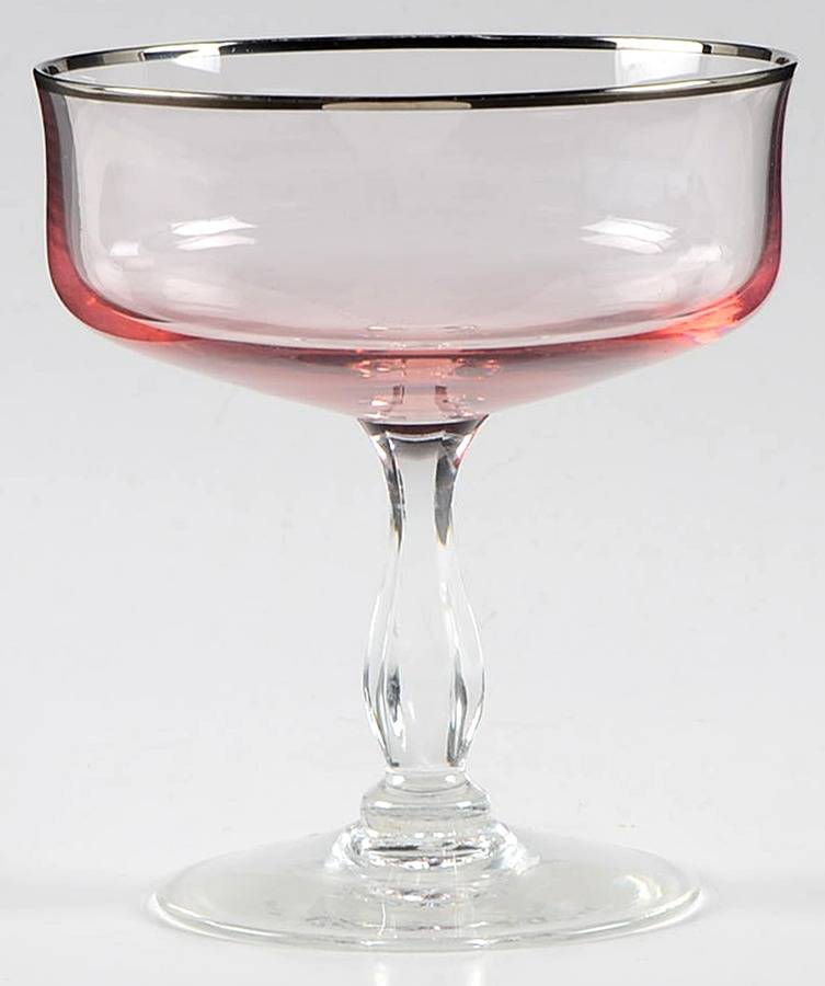 Rainbow-Pink (Platinum Trim) Champagne/Tall Sherbet by Noritake-1