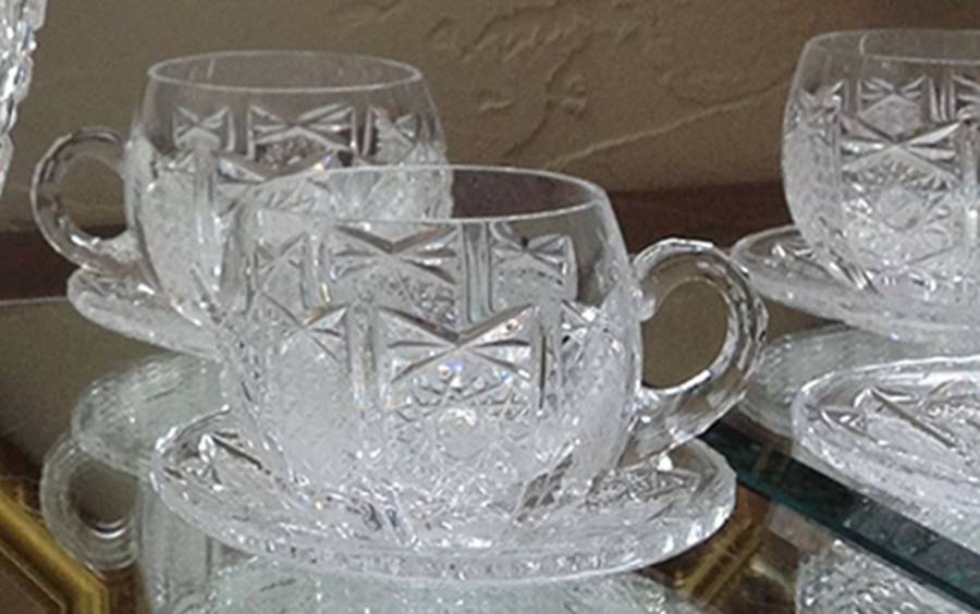 Paris (Cut Stars) Clear Cup and Saucer Set (Punch Cup) by Nachtmann-1