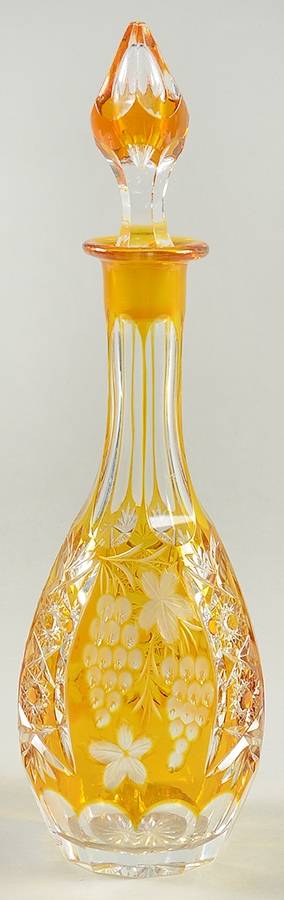 Traube Yellow Cordial Decanter & Stopper by Nachtmann-1