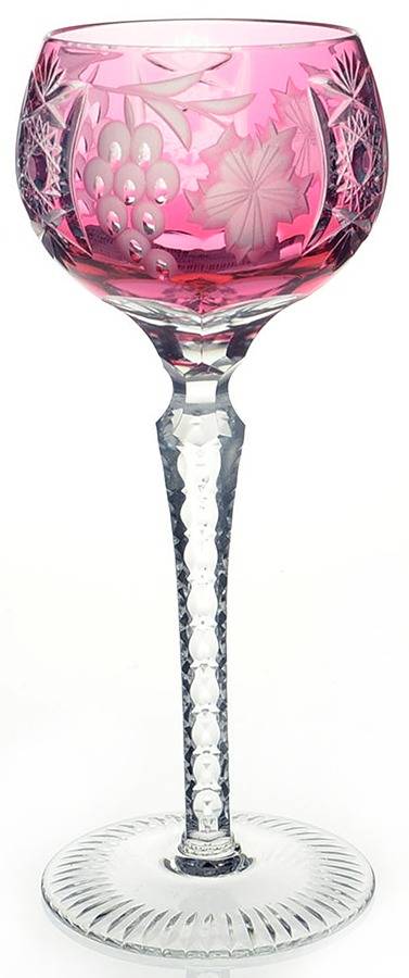 Traube Cranberry Tall Hock Wine by Nachtmann-1