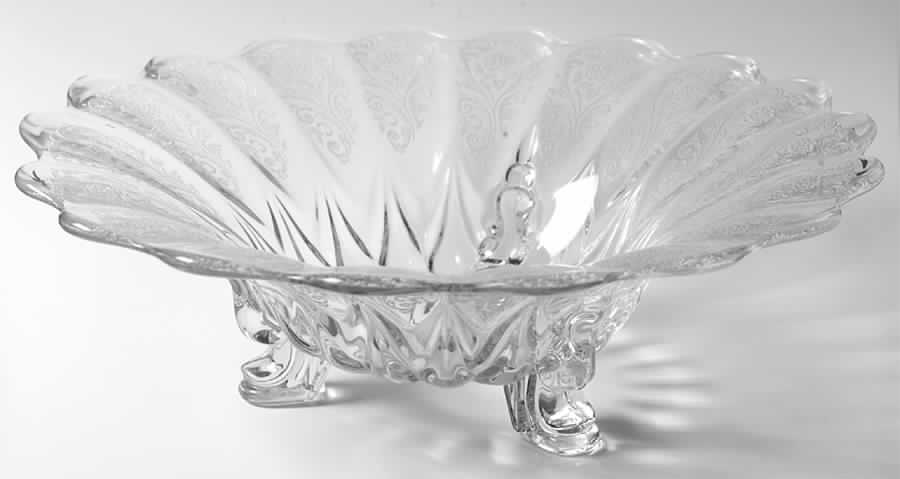 Canterbury-Clear 10" 3-Toed Footed Bowl by New Martinsville-1