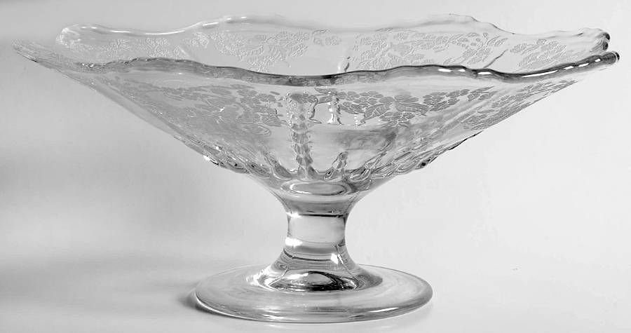 Flower Basket-Clear Round Compote (Height X Width) by New Martinsville-1