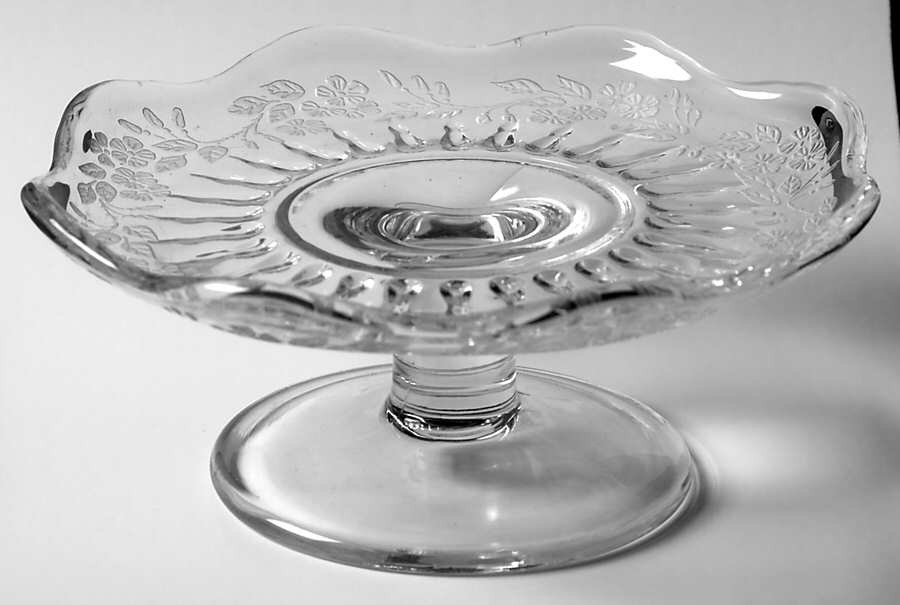 Flower Basket-Clear Cheese Stand by New Martinsville-1