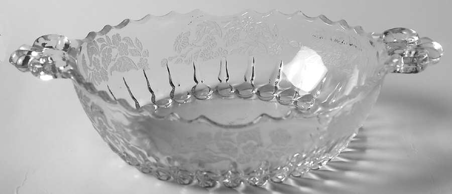Flower Basket-Clear 7" Handled Bowl by New Martinsville-1