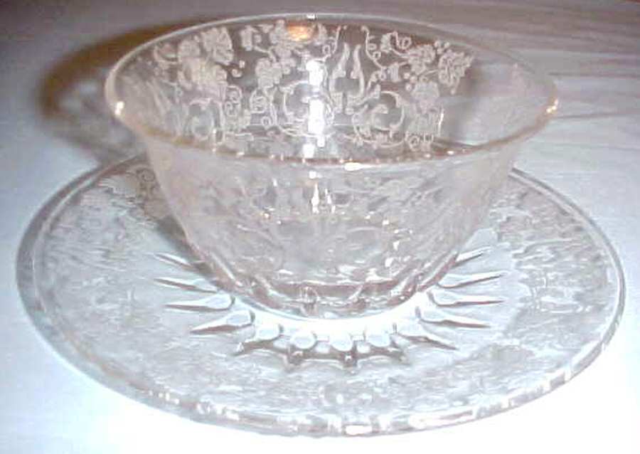 Florentine Mayonnaise Bowl and Underplate by New Martinsville-1