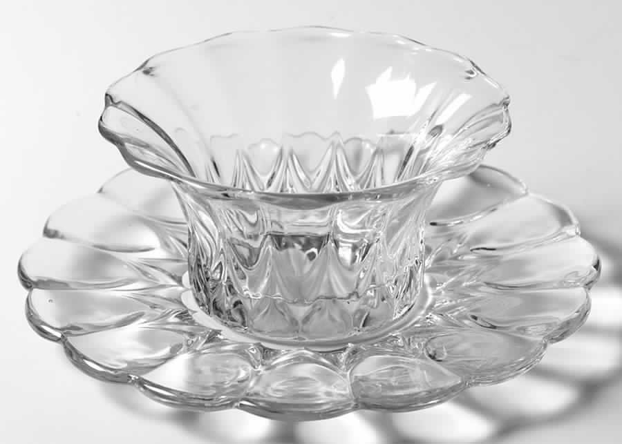 Janice-Clear Mayonnaise Bowl and Underplate by New Martinsville-1