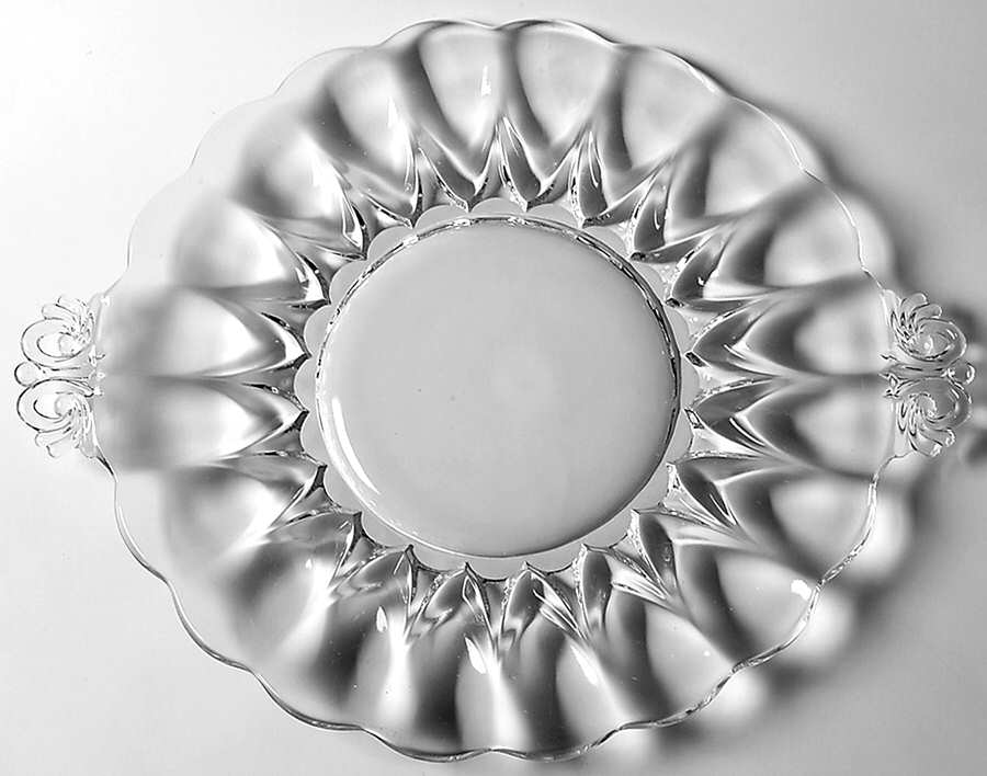 Janice-Clear Handled Cake Plate by New Martinsville-1