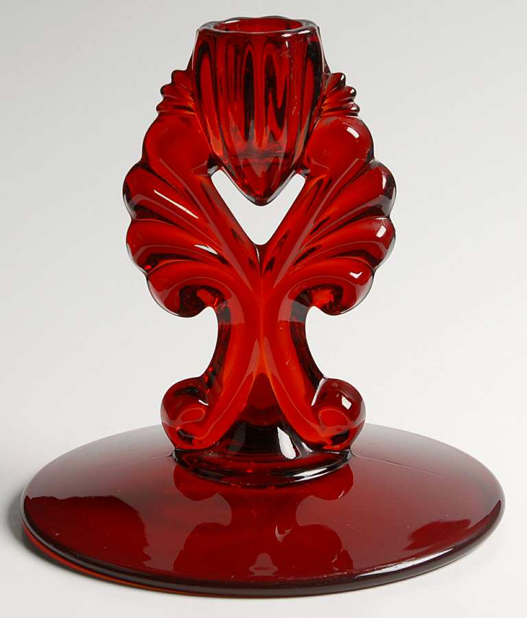 Janice-Ruby 5" Single Light Candlestick by New Martinsville-1