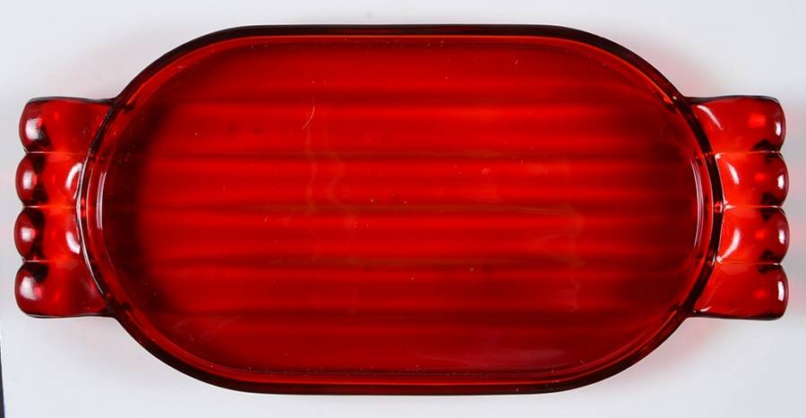 Janice-Ruby Creamer/Sugar, Tray Only by New Martinsville-1
