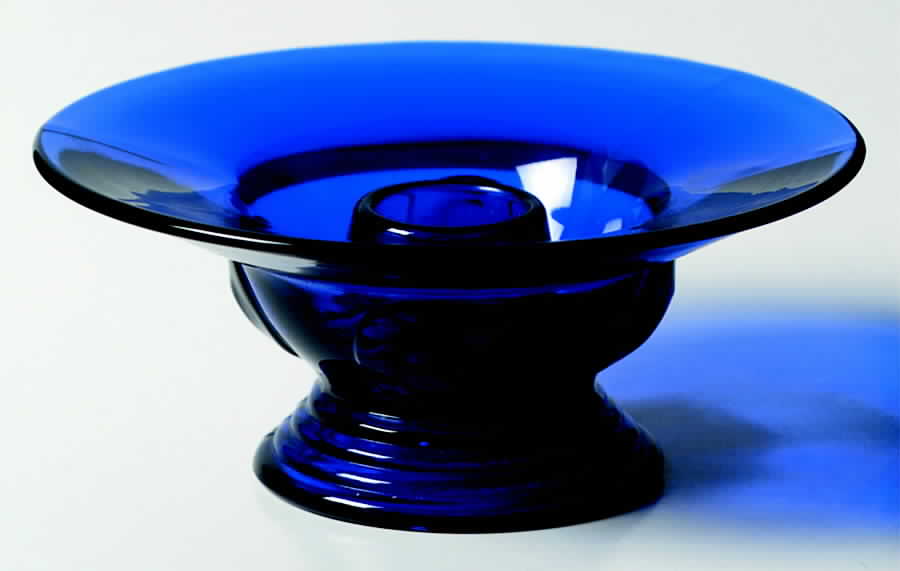 Moondrops-Cobalt Blue Single Light Candlestick by New Martinsville-1