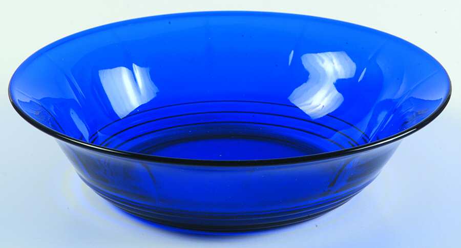 Moondrops-Cobalt Blue Rim Soup Bowl by New Martinsville-1