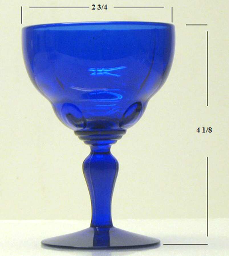 Moondrops-Cobalt Blue Wine Glass by New Martinsville-1