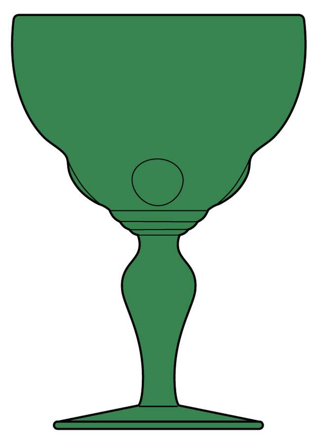 Moondrops-Dark Green (Evergreen) Wine Glass by New Martinsville-1