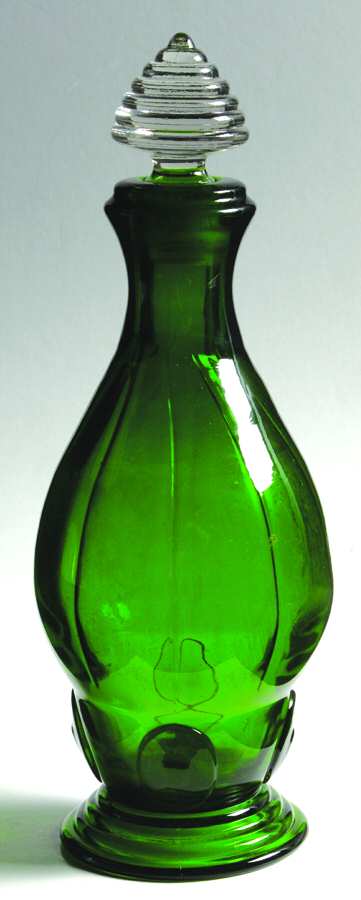 Moondrops-Dark Green (Evergreen) Decanter & Stopper by New Martinsville-1