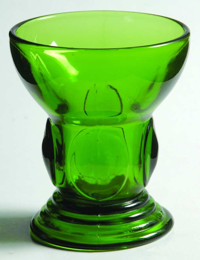 Moondrops-Dark Green (Evergreen) Whiskey Glass by New Martinsville-1