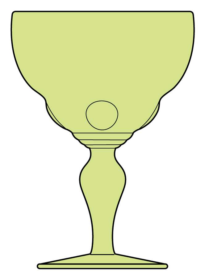 Moondrops-Green (Light Green) Wine Glass by New Martinsville-1