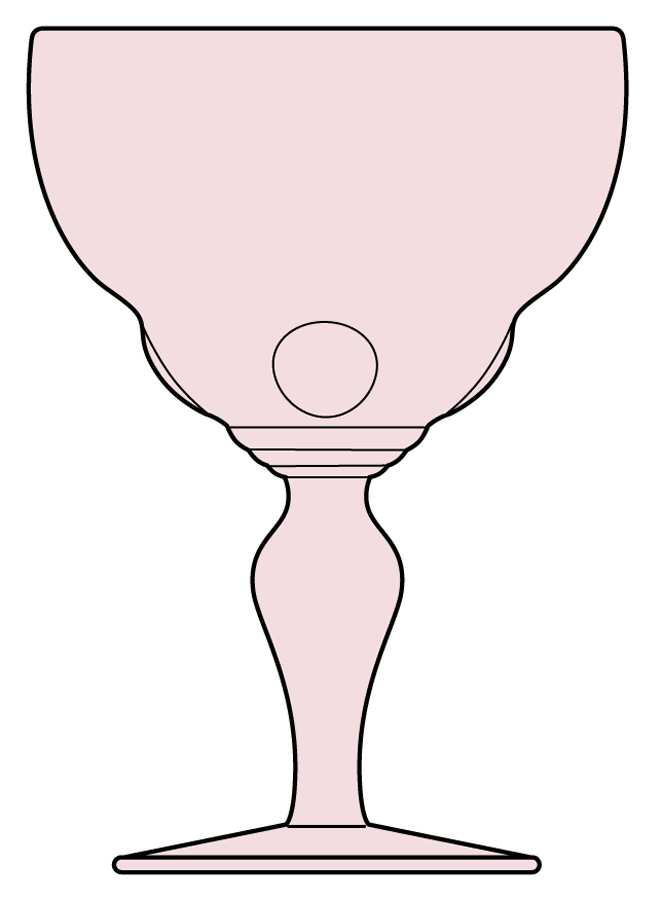 Moondrops-Pink Wine Glass by New Martinsville-1