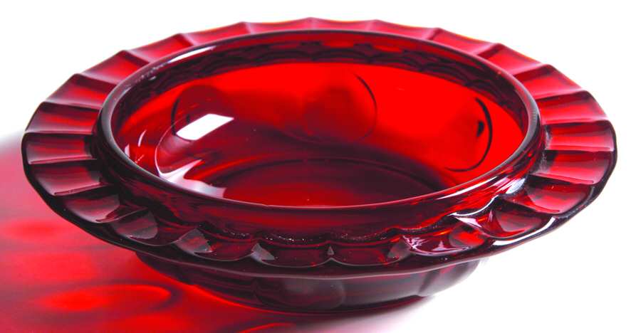 Moondrops-Ruby Round Butter Dish No Lid by New Martinsville-1