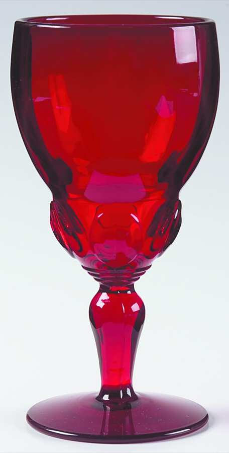 Moondrops-Ruby Tall Water Goblet by New Martinsville-1