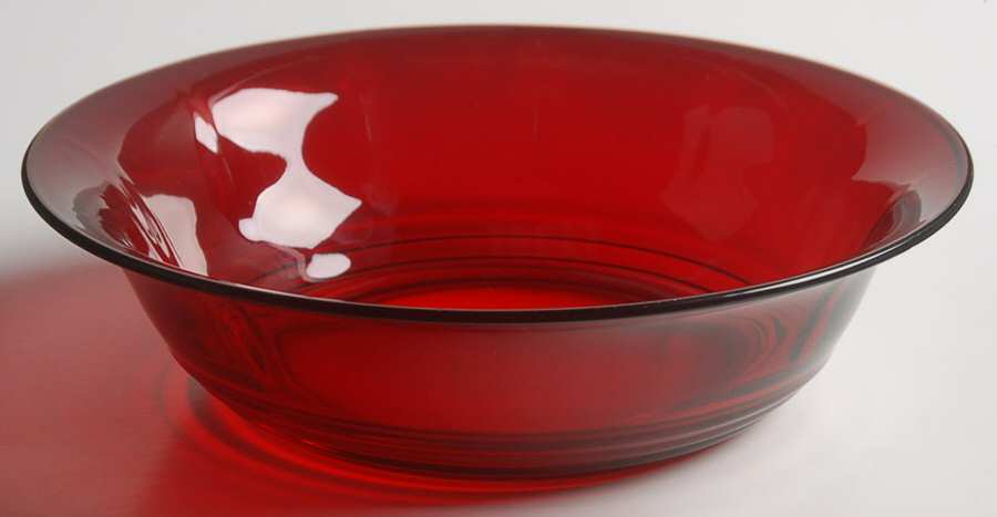 Moondrops-Ruby Rim Soup Bowl by New Martinsville-1