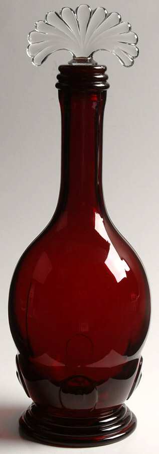 Moondrops-Ruby Large Decanter & Stopper by New Martinsville-1