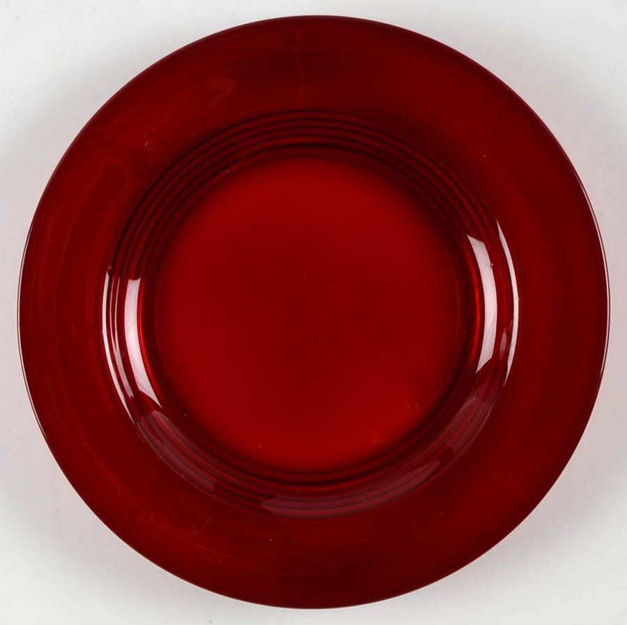 Moondrops-Ruby 7" Salad Plate by New Martinsville-1