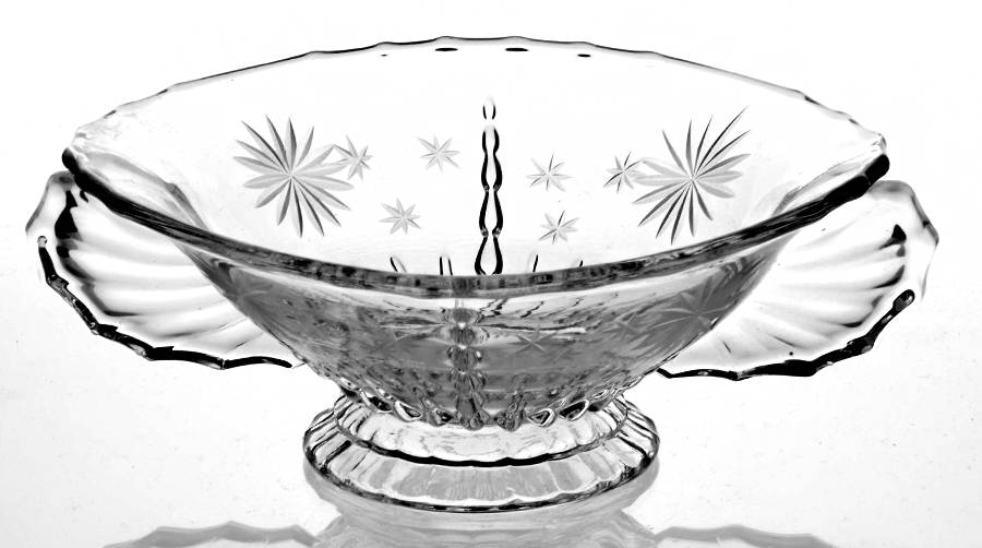 Radiance Clear Handled Footed Bon Bon by New Martinsville-1