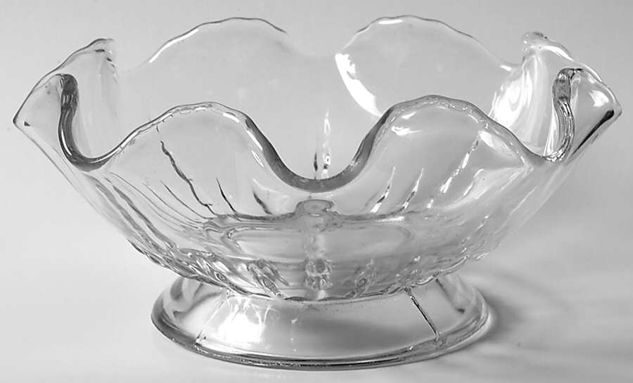 Radiance Clear Footed Flared Crimped Bon Bon by New Martinsville-1