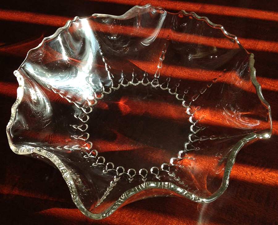 Radiance Clear Crimped Bowl by New Martinsville-1