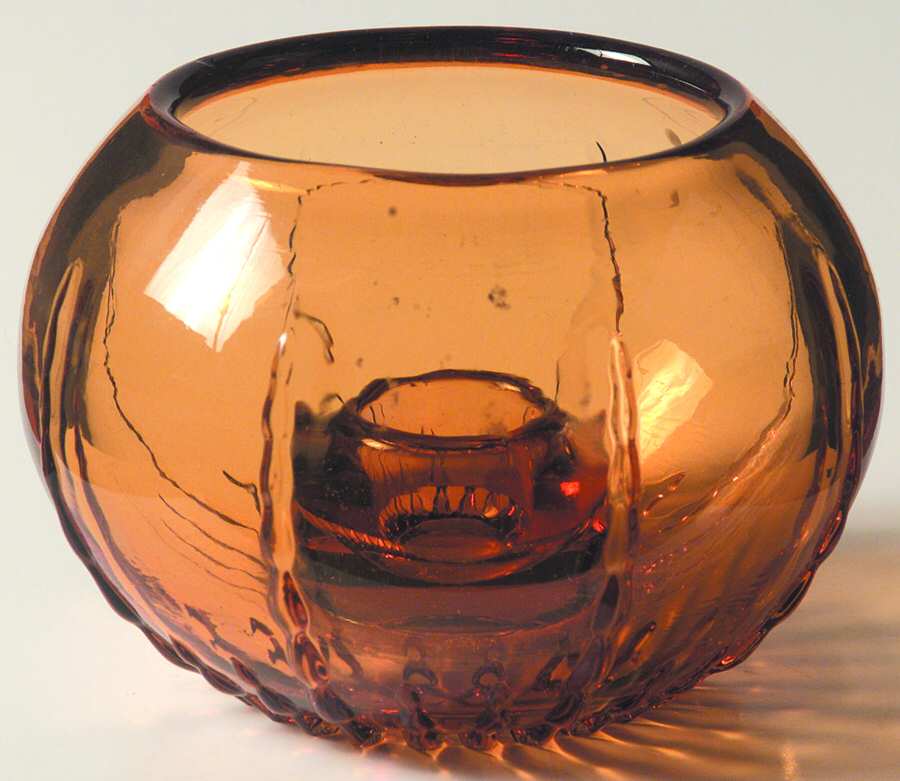 Radiance Amber Single Light Candlestick by New Martinsville-1