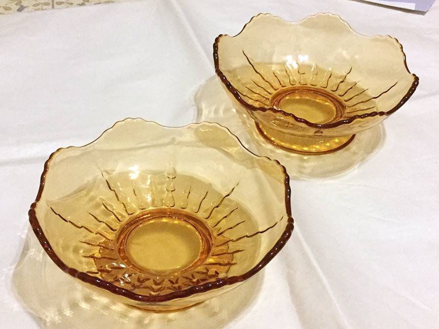 Radiance Amber 6" Flared Bon Bon by New Martinsville-1