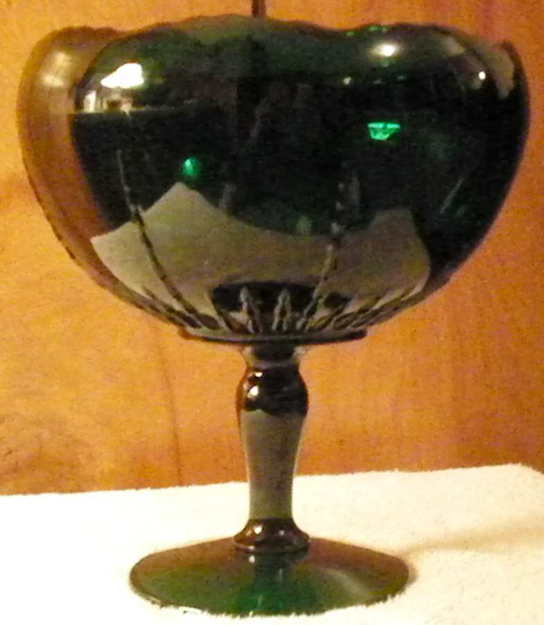 Radiance Emerald Green Round Compote (Height X Width) by New Martinsville-1