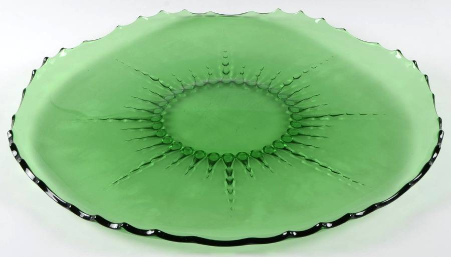 Radiance Emerald Green 17" Torte Plate by New Martinsville-1