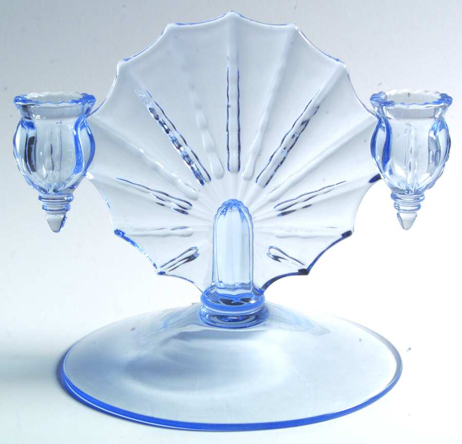 Radiance Ice Blue Double Light Candlestick by New Martinsville-1