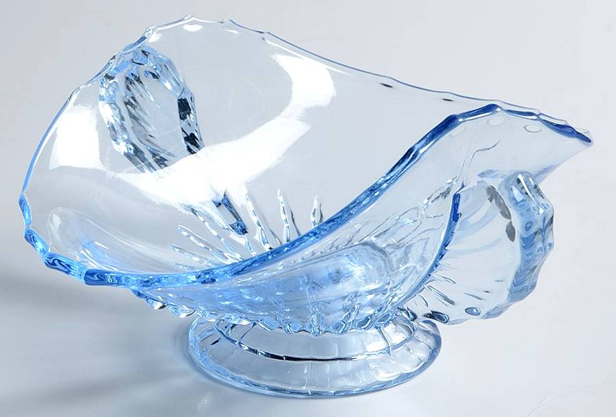 Radiance Ice Blue Handled, Footed Mint Dish by New Martinsville-1