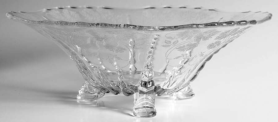 Wild Rose Footed Bowl by New Martinsville-1