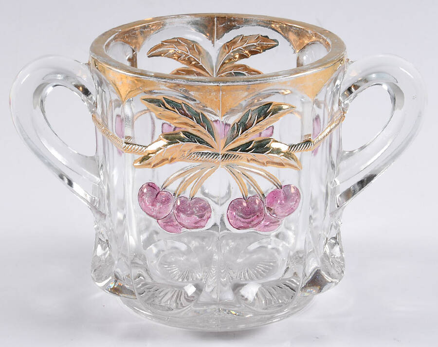 Cherry and Cable Clear Ruby Sugar-Open by Northwood-1