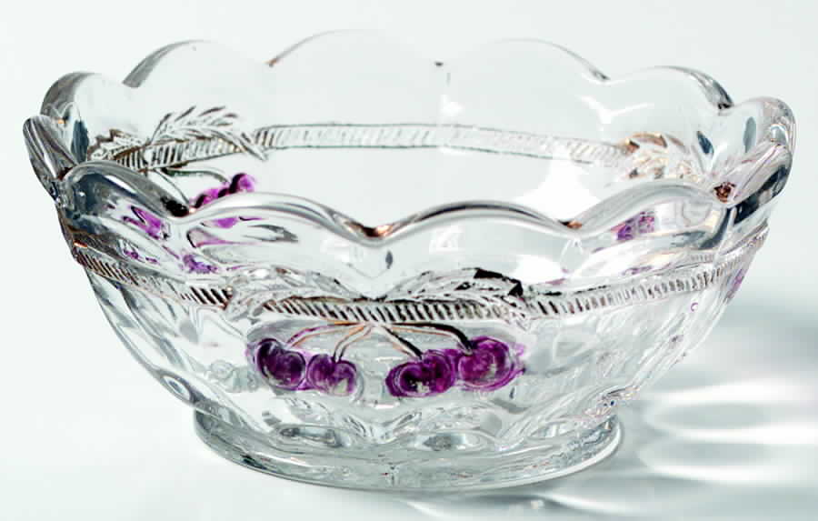 Cherry and Cable Clear Ruby Small Fruit Dessert Bowl by Northwood-1