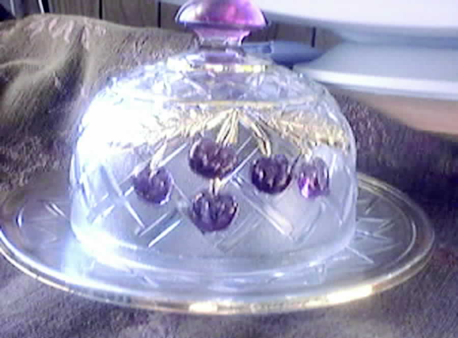 Cherry Lattice Round Covered Butter by Northwood-1