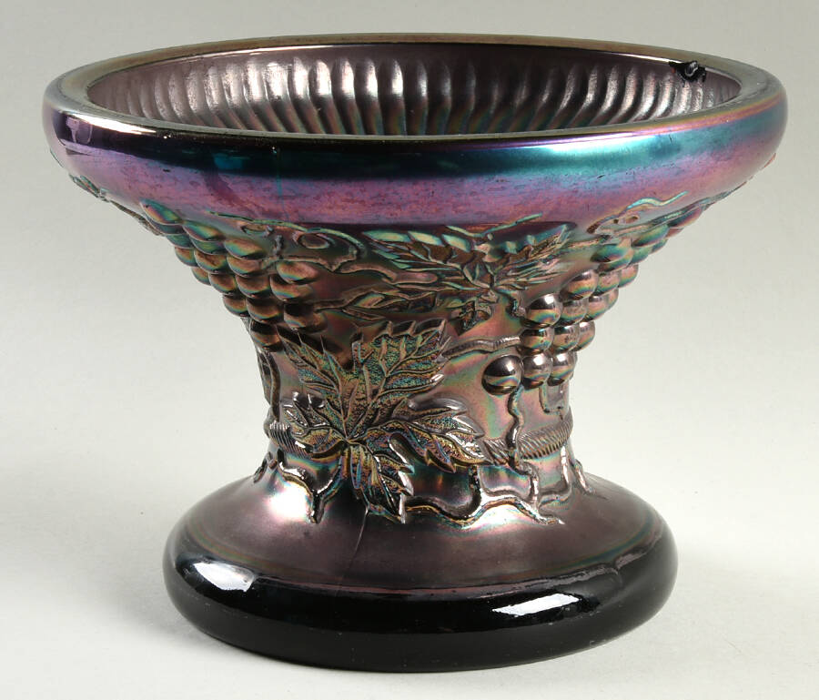 Grape and Cable Amethyst Punch Bowl Stand by Northwood-1