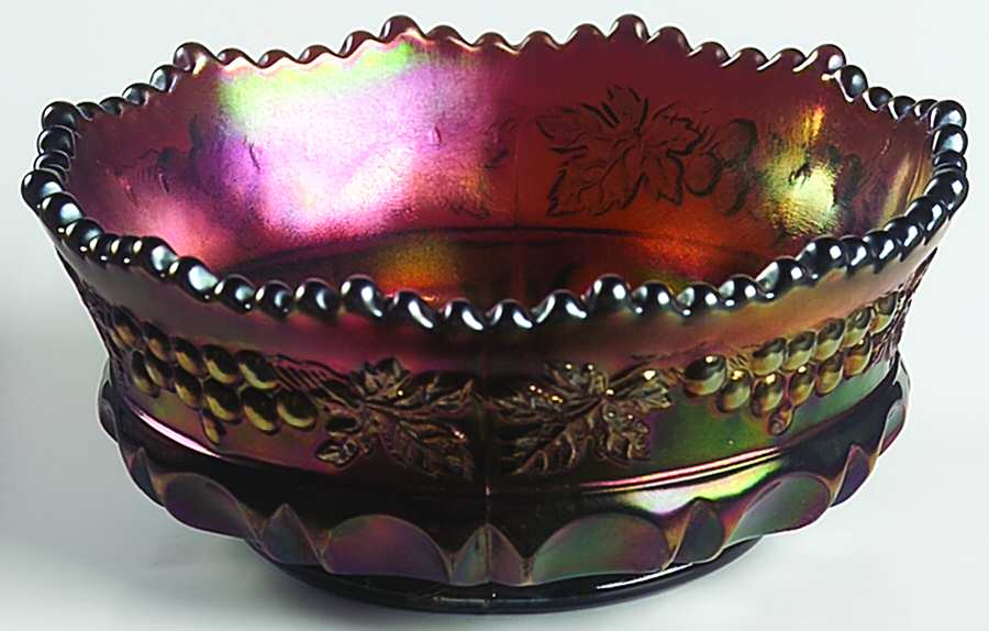 Grape and Cable Amethyst Small Fruit Dessert Bowl by Northwood-1